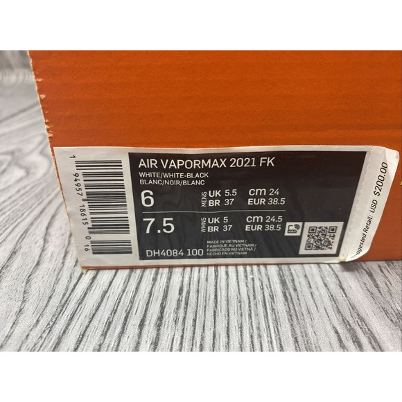 Nike Air Vapormax 2021 FK Flyknit White DH4084-100 Men\'s Size 6, Women\'s Sz 7.5 main image 11